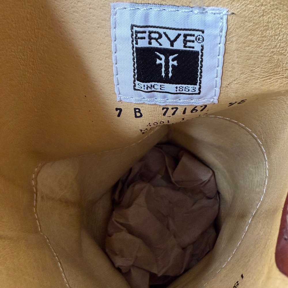 FRYE Melissa Brown Leather Boots Size 7B - Picture 6 of 9
